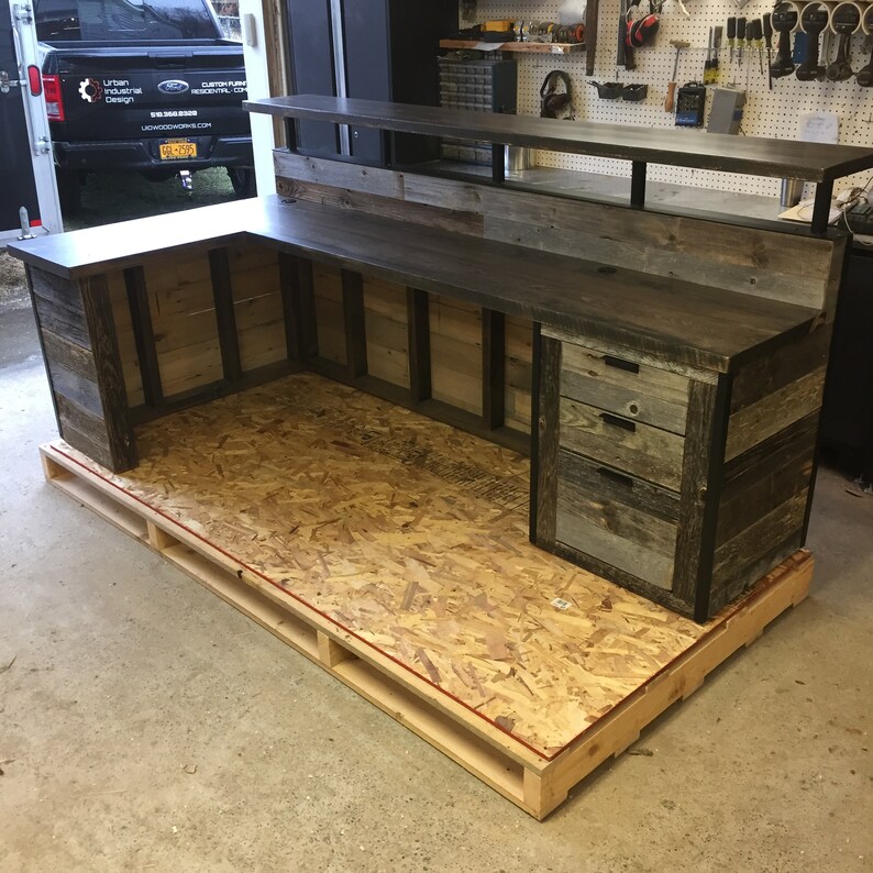 Barn Wood Business Reception Desk Front Counter