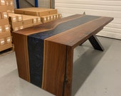 Resin River Desk CEO Office Waterfall Table