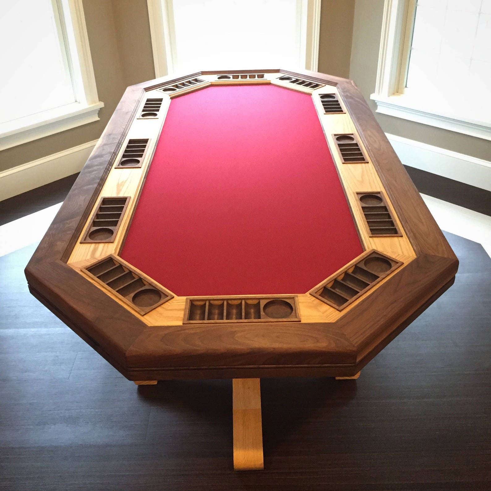Hardwood Poker Table // Professional Gaming Table // Man Cave Etsy