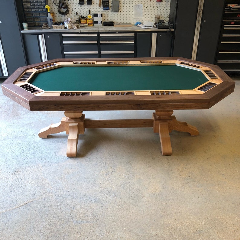 Hardwood Poker Table // Professional Gaming Table // Man Cave Etsy