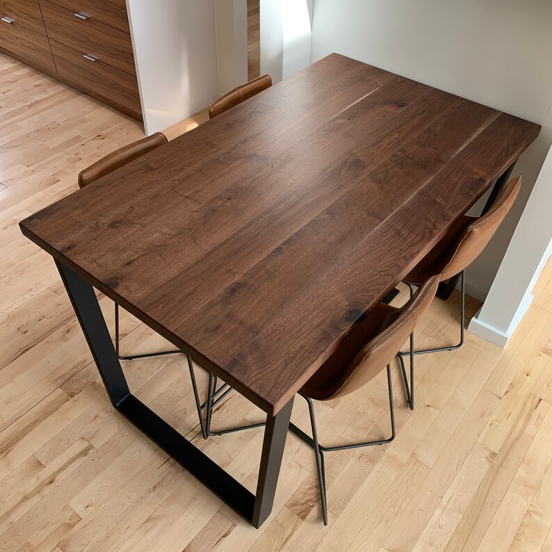 Black Walnut Kitchen Table / Contemporary Design // Industrial Etsy UK
