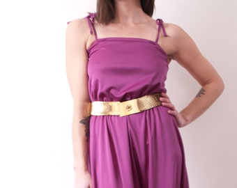 1970's Pleated Purple Midi Dress