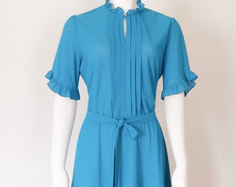 1970s Blue Sheer Dress
