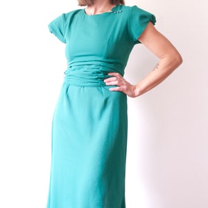 1960s Green Short Sleeve Gown image 1