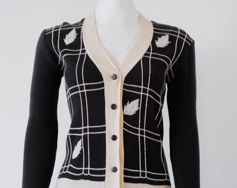 1970s Black and Beige Cardigan