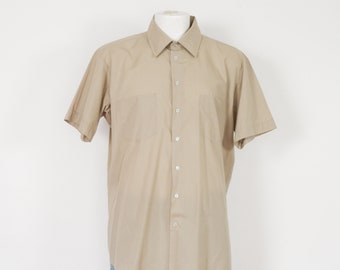 Vintage 1970s Green Collared Work Shirt by Marv Holland Large