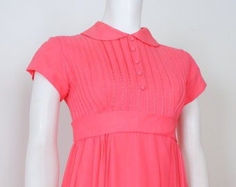 1960s Pink Short Sleeve Gown