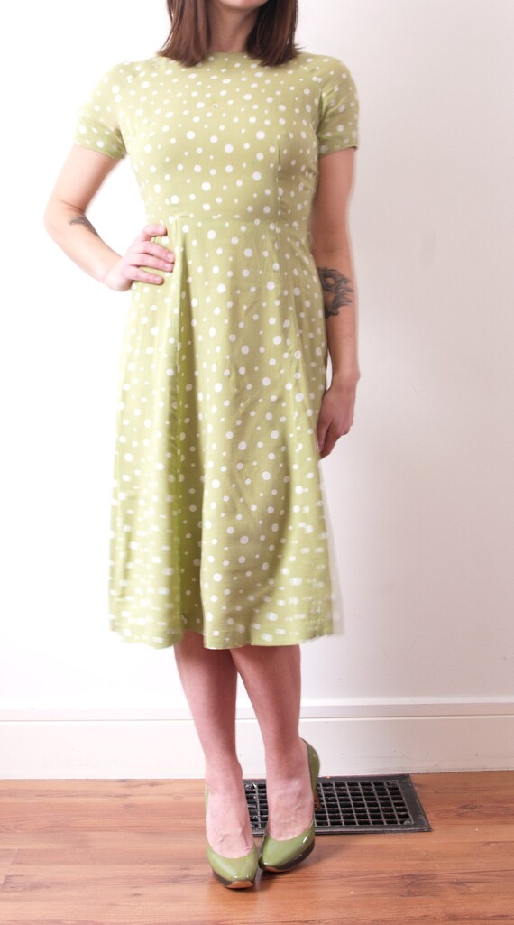 1950's Green Polka Dot Dress