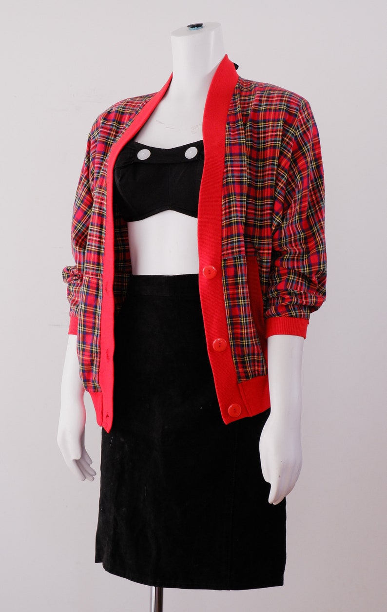 1980/'s Plaid Jacket Vintage Batwing Coat