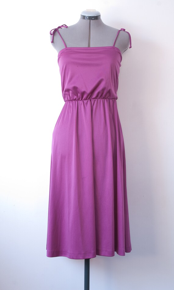 1970s Pleated Purple Midi Dress  - image 7
