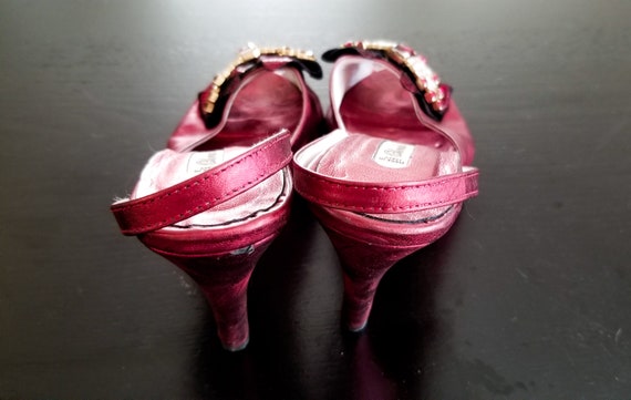 1970s Red Leather Rhinestone Heels - image 4