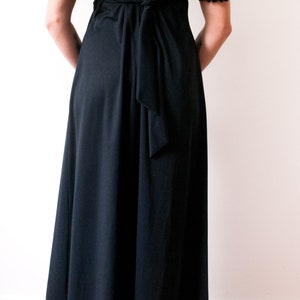 1960s Black Ruffle Sleeve Maxi Dress image 5