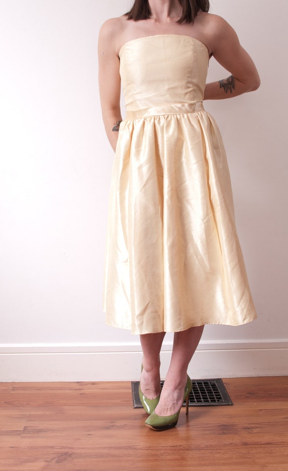 1990s Yellow Party Dress - image 4