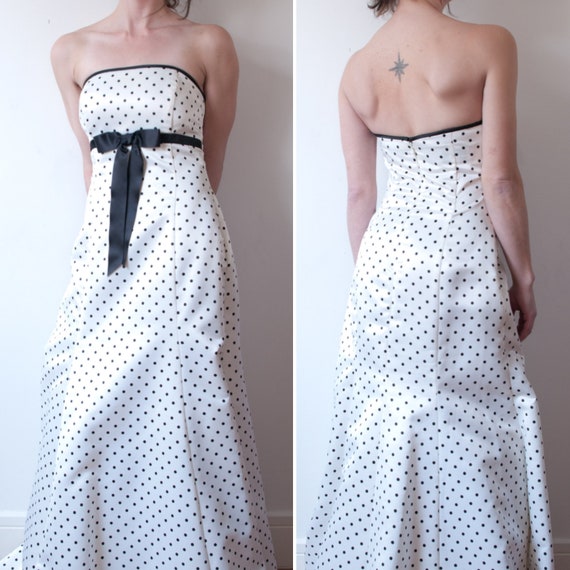 Vintage Polka Dot Prom Dress - image 1