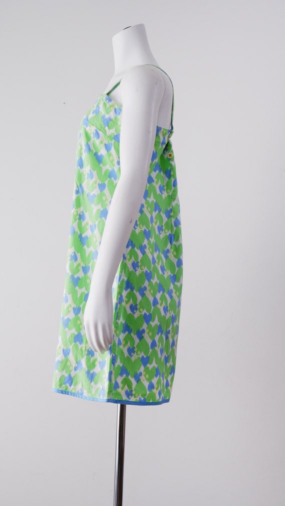 Vintage Green and Blue Heart Mini Dress  - image 3