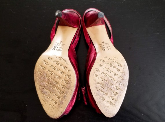 1970s Red Leather Rhinestone Heels - image 7