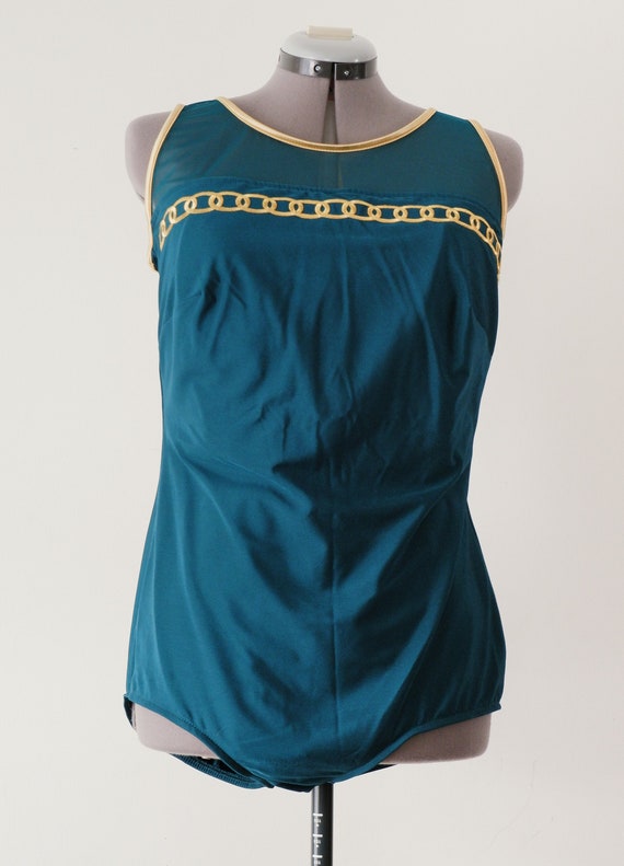 1990's Green and Gold Bathing Suit - Gem