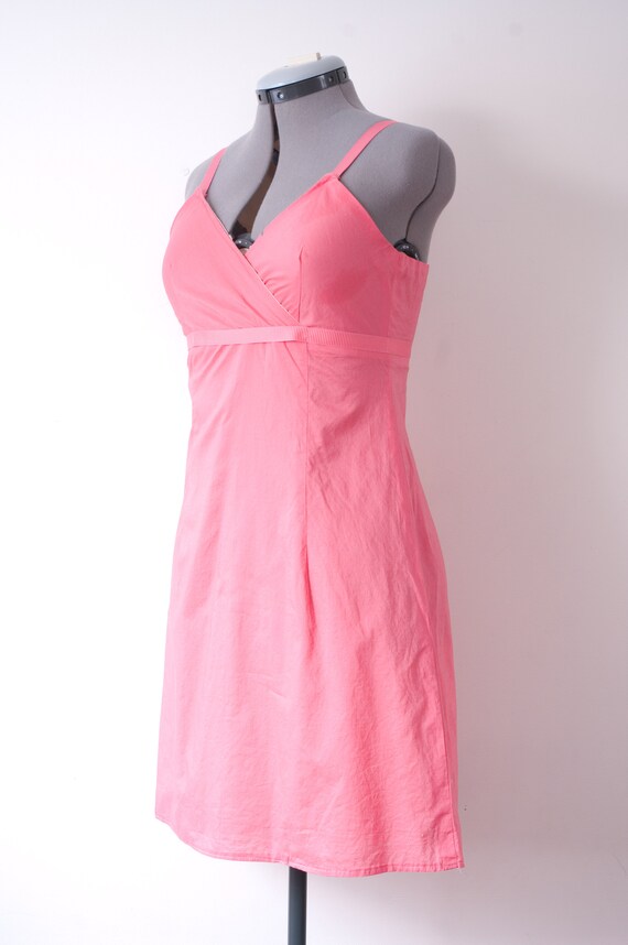 1960s Pink V-Neck Mini Dress - Small - image 2