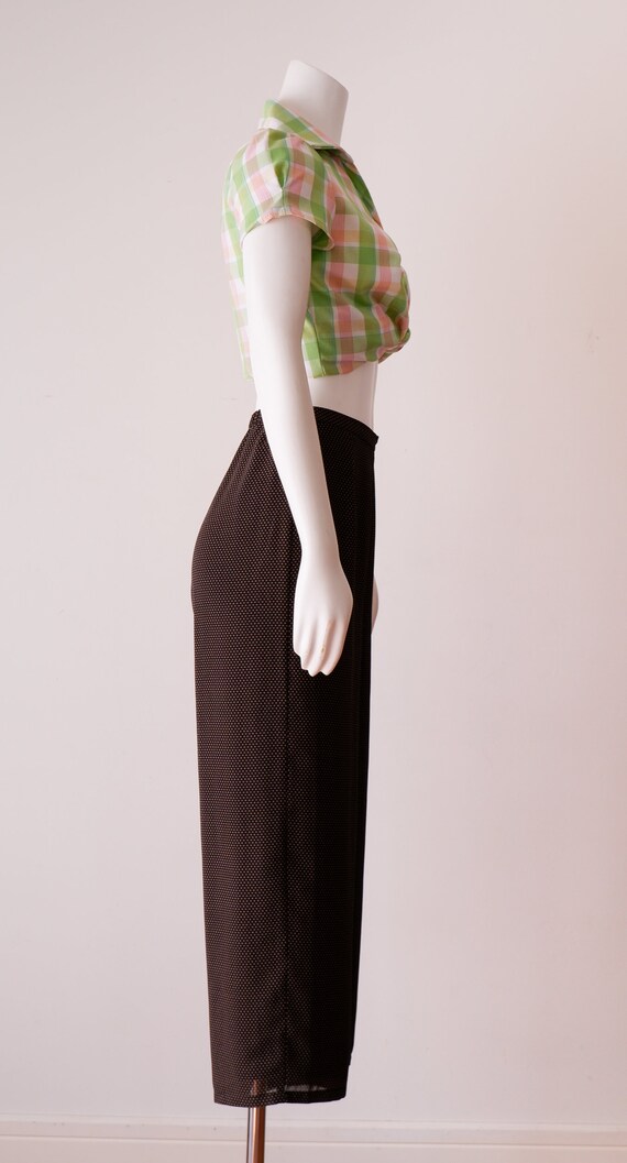 Vintage Wide Leg Pants / 1990s High Rise Dress Pa… - image 5