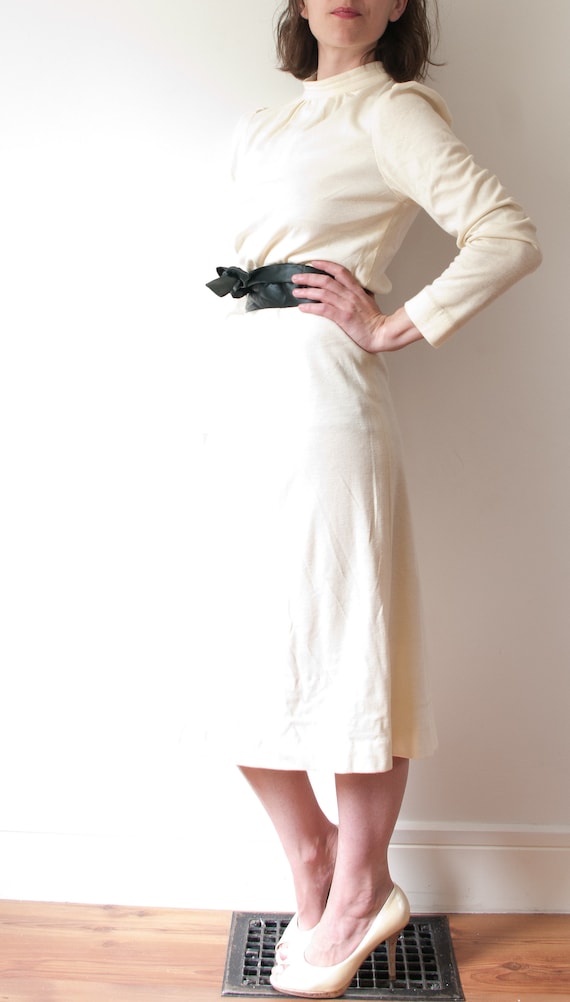 white turtleneck dress long sleeve