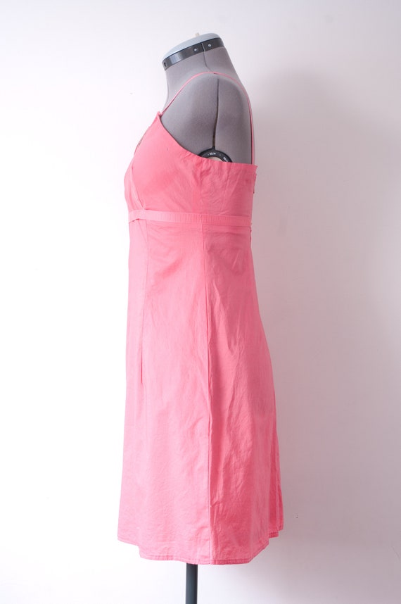 1960s Pink V-Neck Mini Dress - Small - image 3