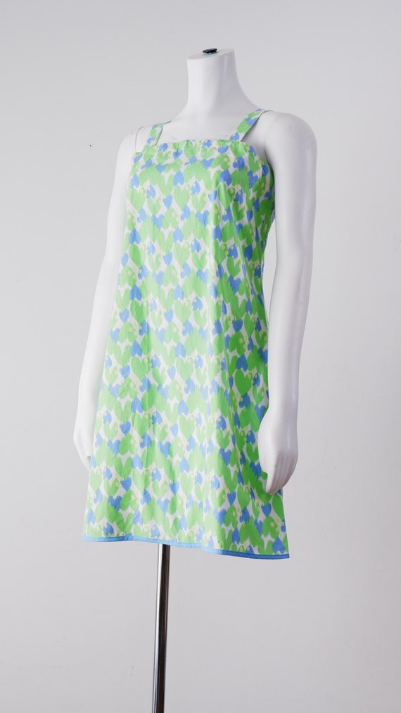 Vintage Green and Blue Heart Mini Dress  - image 2