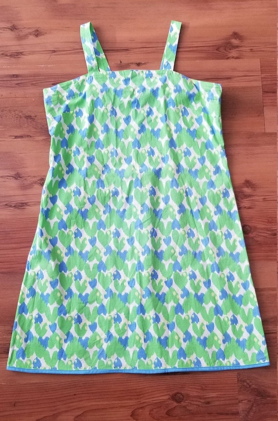 Vintage Green and Blue Heart Mini Dress  - image 7