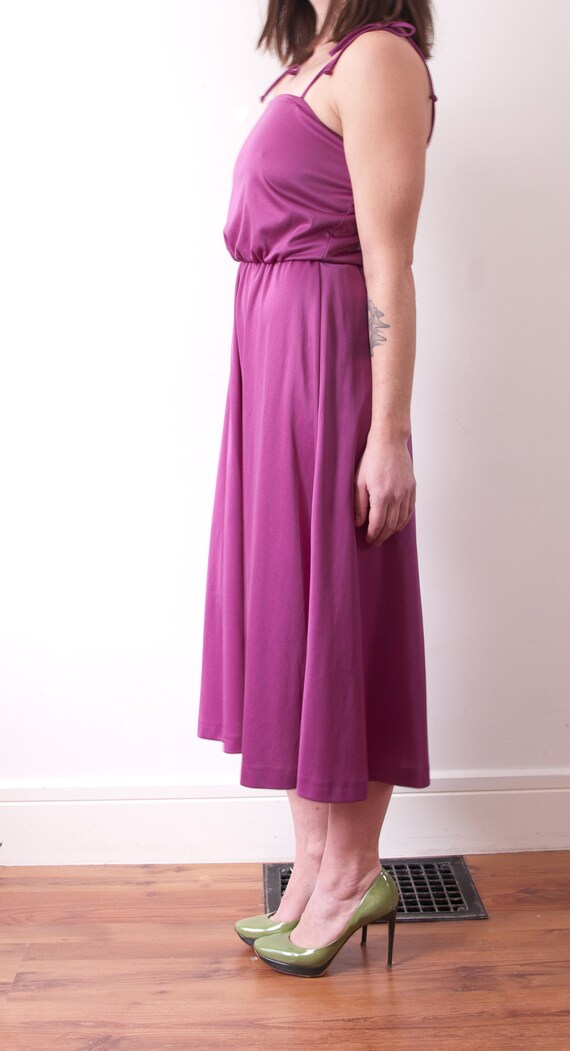 1970s Pleated Purple Midi Dress  - image 3