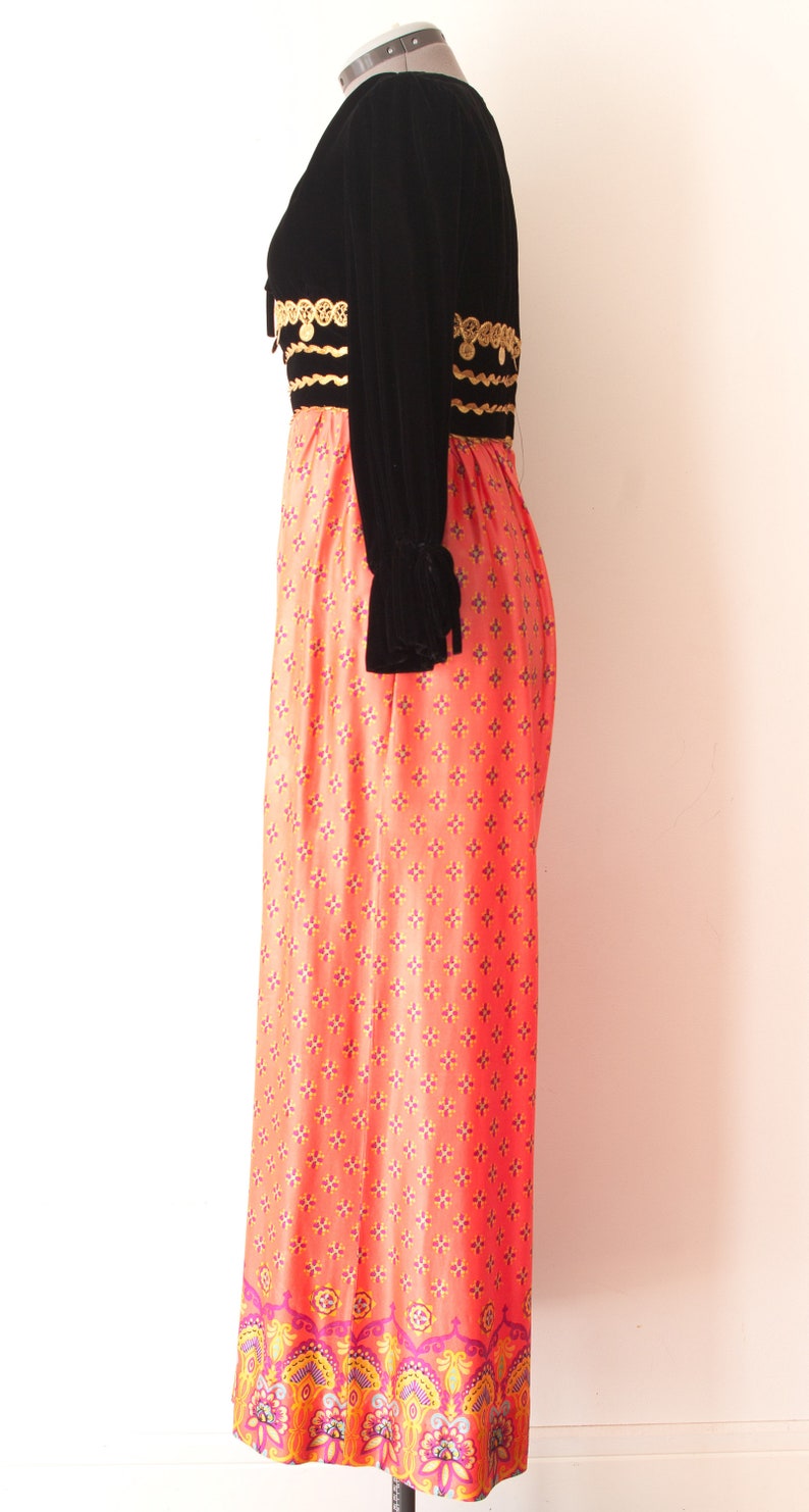 1960/'s Black Velvet Romper Vintage Wide Leg Bohemian Jumpsuit