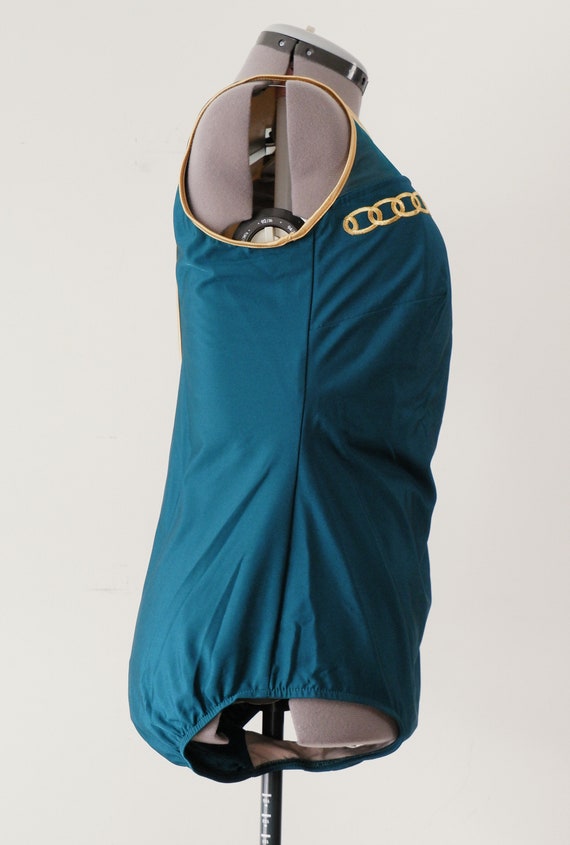 1990s Green and Gold Bathing Suit Gem