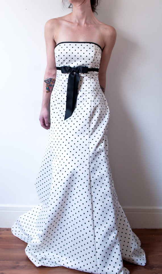 Vintage Polka Dot Prom Dress - image 4