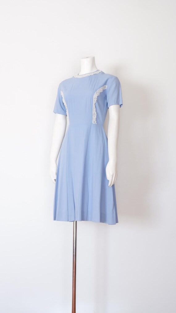 chinese dress ladies Rose Lace Eyelet Detail Short Sleeve Midi Dress  SSYS