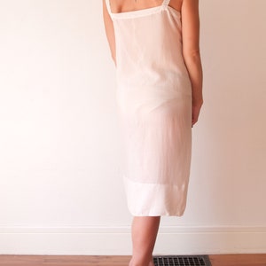 1960s Pink Slip Dress - Small Vintage Sleeveless Midi Nylon Nightgown