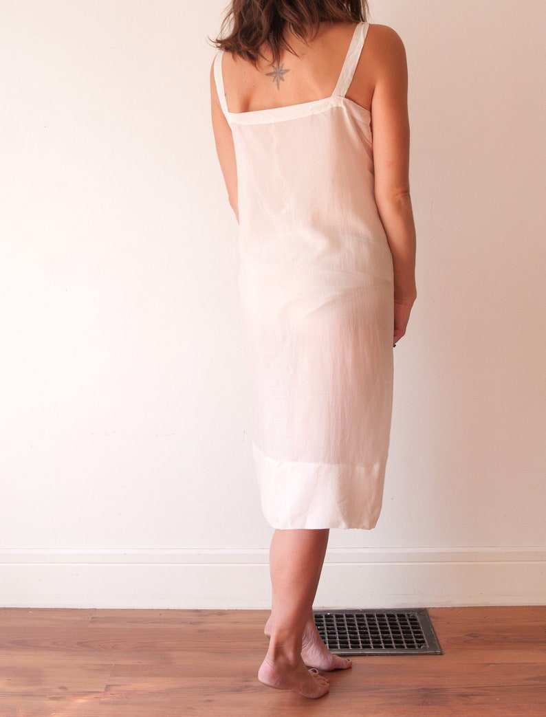 1960s Pink Slip Dress - Small Vintage Sleeveless Midi Nylon Nightgown