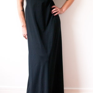 1960s Black Ruffle Sleeve Maxi Dress image 2