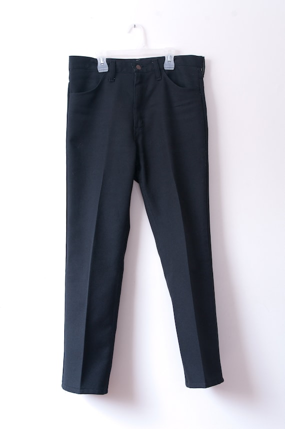 1970's Black Wrangler Work Pants / Vintage Wrangle