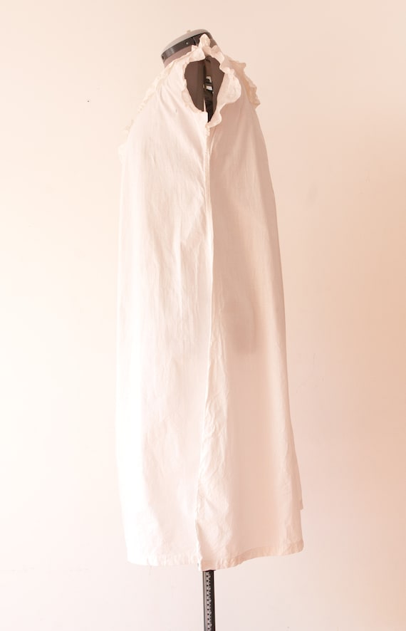 1920s White Cotton Night Gown / Antique Short Sle… - image 7