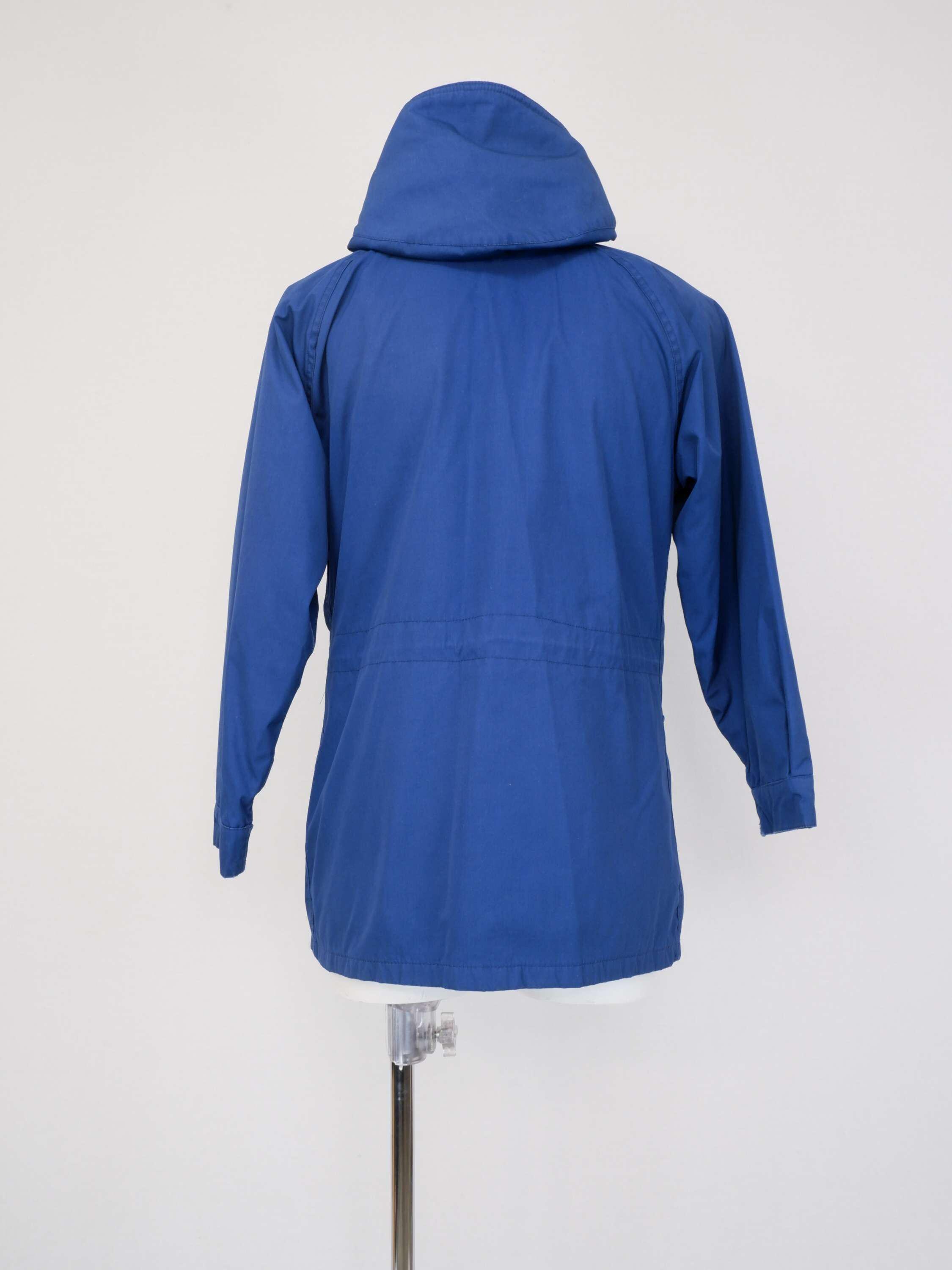 Vintage Hooded Jacket by Eddie Bauer - Medium Blue 1980s Anorak 