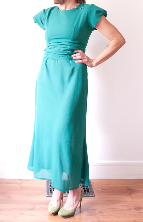 1960's Sheer Green Cocktail Dress / Vintage Short