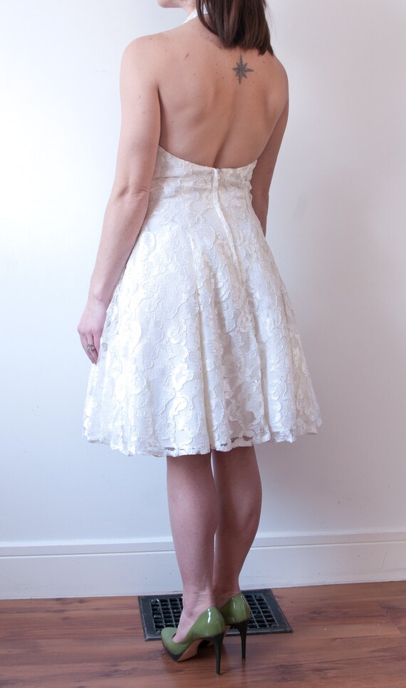 1990s White Lace Mini Dress - image 6