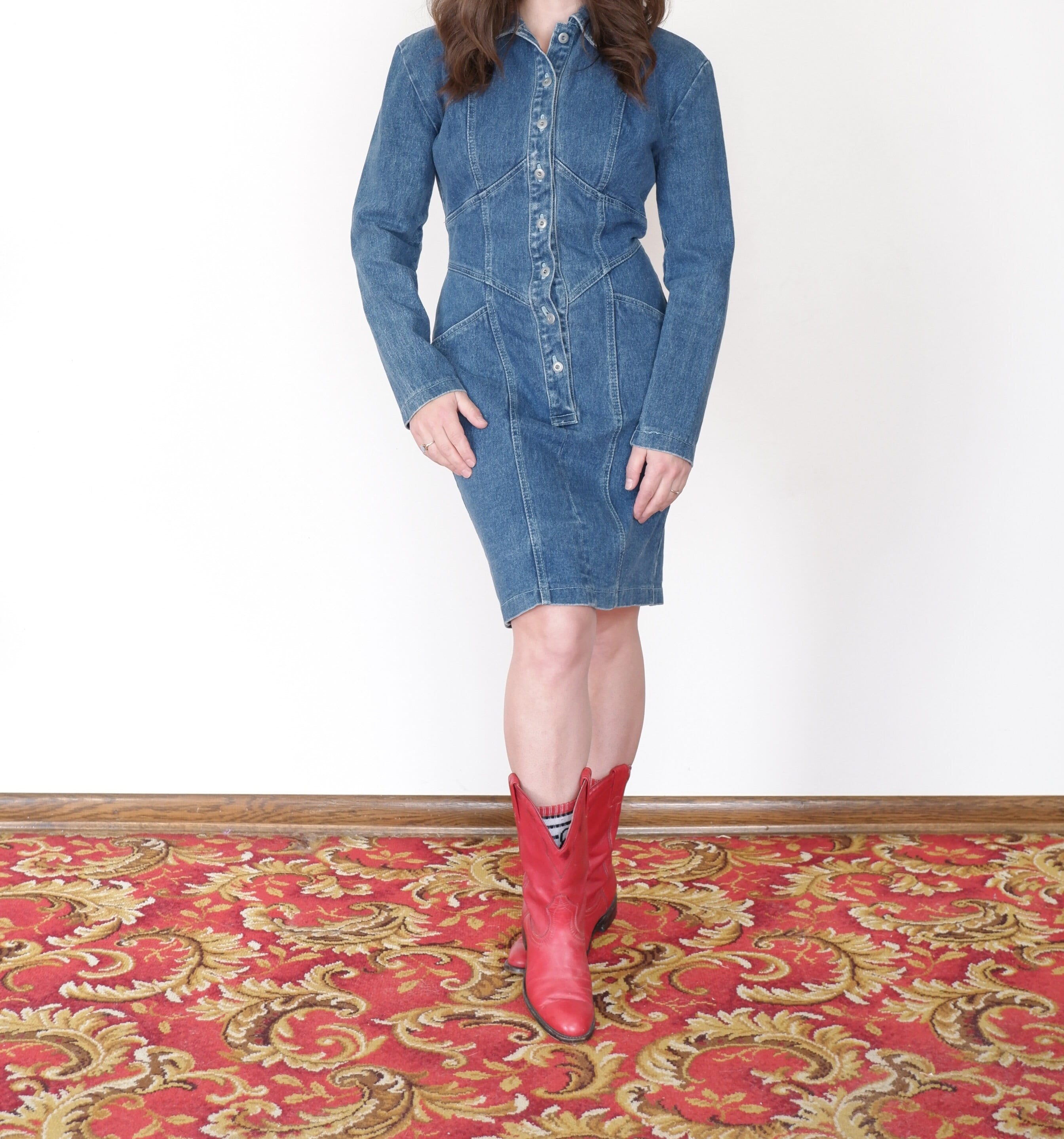 Denim Dress 80s - Etsy Canada