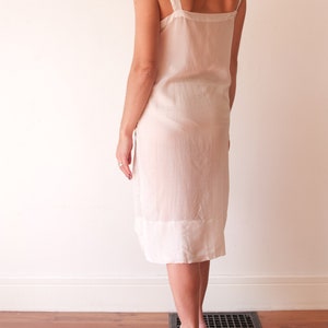 1960s Pink Slip Dress - Small Vintage Sleeveless Midi Nylon Nightgown
