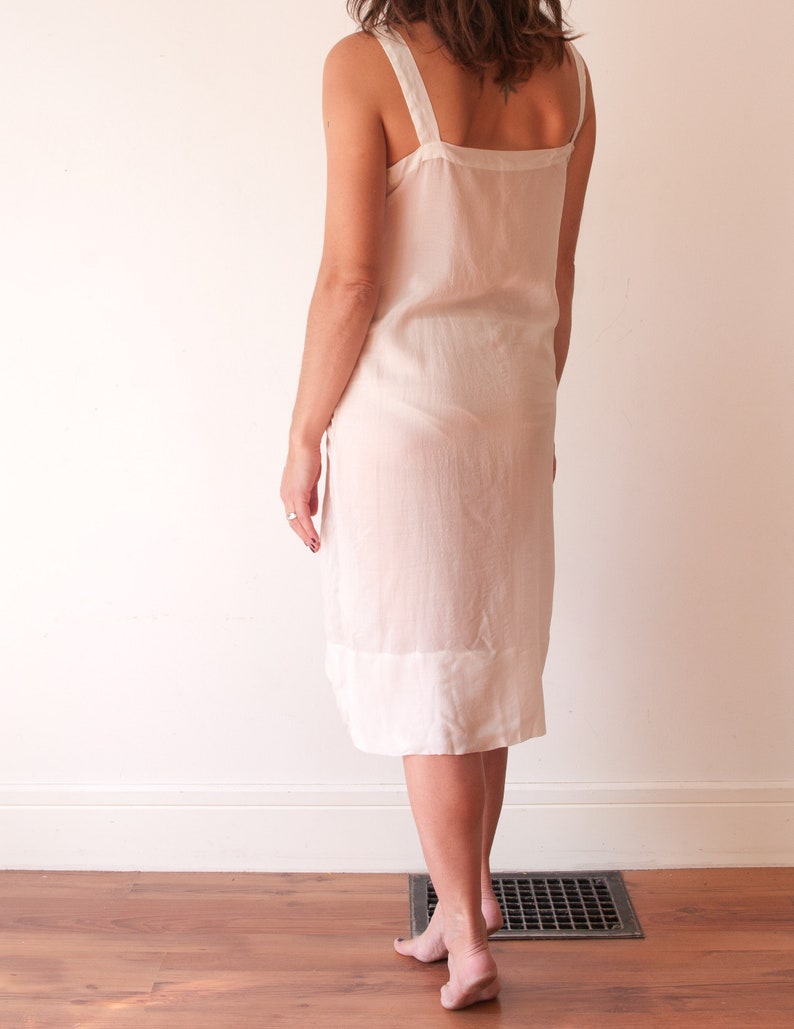 1960s Pink Slip Dress - Small Vintage Sleeveless Midi Nylon Nightgown