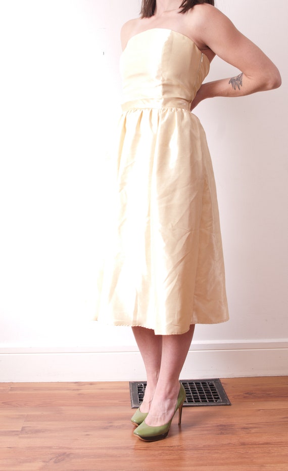 1990s Yellow Party Dress - image 2