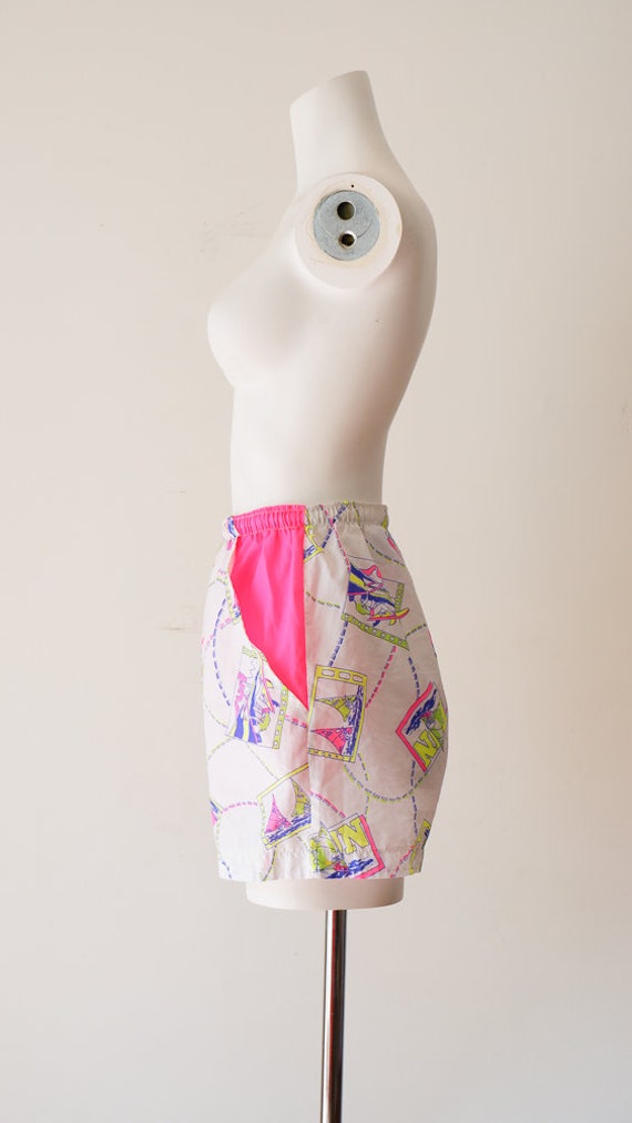 1990s Surf Print Swim Shorts - image 3