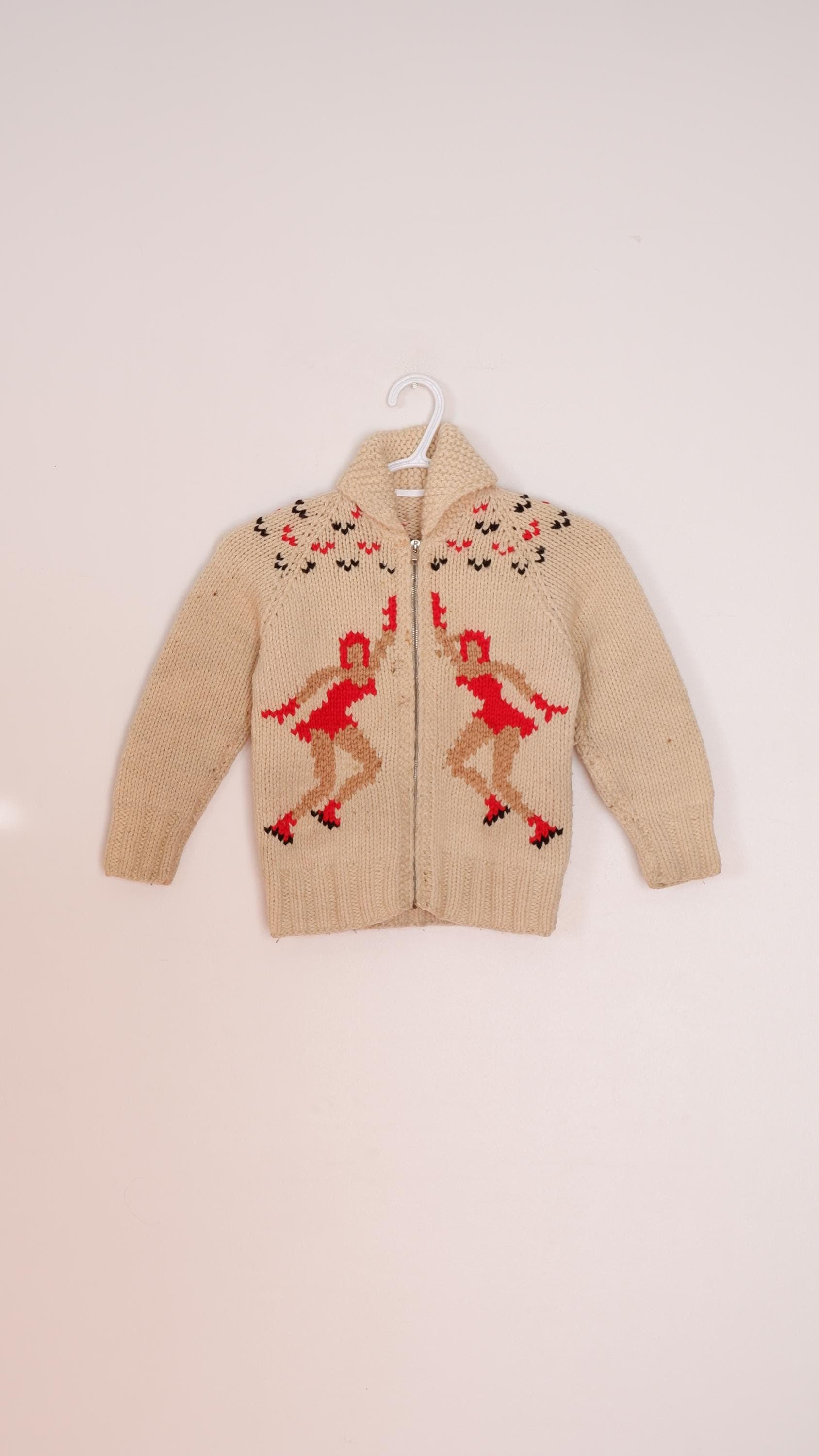 50s 60s Mary Maxim Sweater - Kids 6 - 8 Vintage Figure Skating