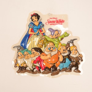 Snow White Wall Hangings - Vintage 1990s 3D Molded Plastic Cartoon Character Princess Decor