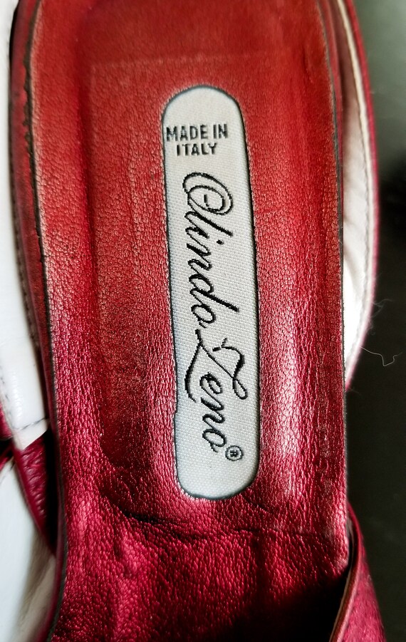 1970s Red Leather Rhinestone Heels - image 9