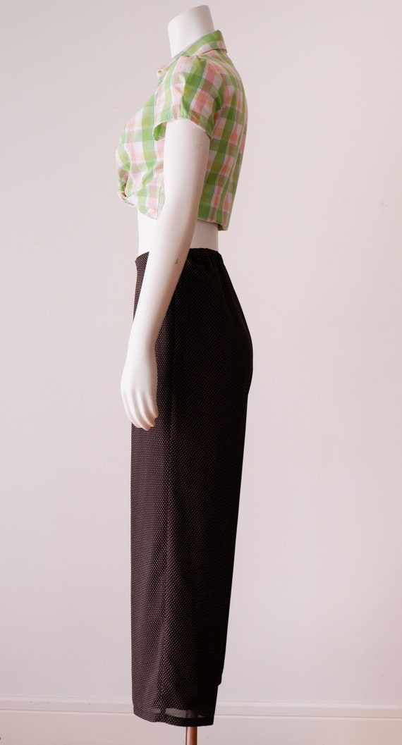 Vintage Wide Leg Pants / 1990s High Rise Dress Pa… - image 3