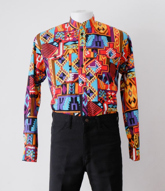 1990's Rainbow Western Shirt / Vintage South Weste